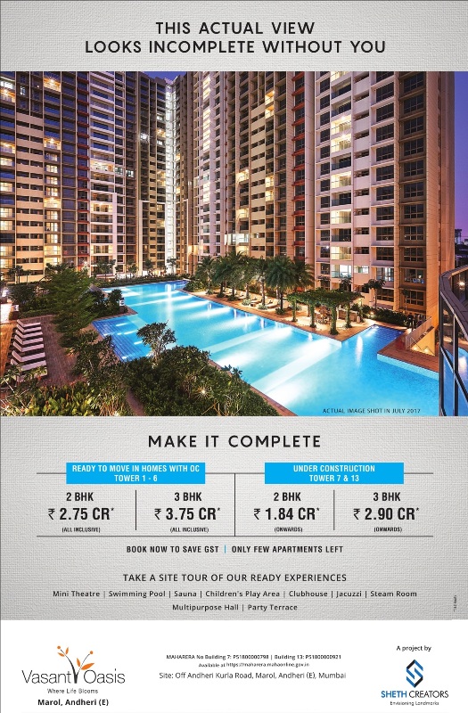 This actual view looks incomplete without you make it complete at Sheth Vasant Oasis in Mumbai